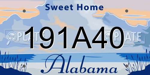 191A40 Alabama License Plate