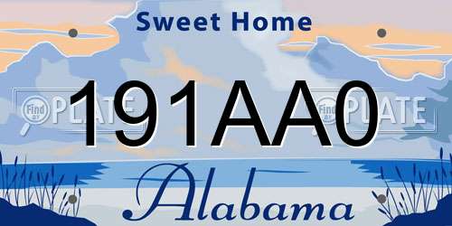 191AA0 Alabama License Plate