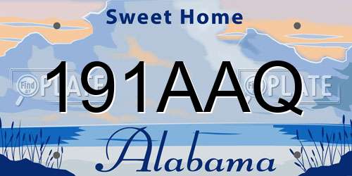 191AAQ Alabama License Plate