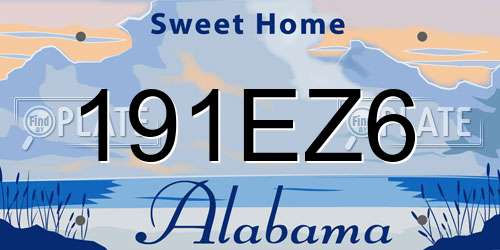 191EZ6 Alabama License Plate