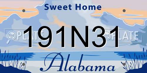 191N31 Alabama License Plate