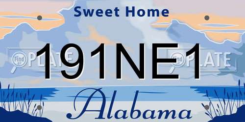 191NE1 Alabama License Plate