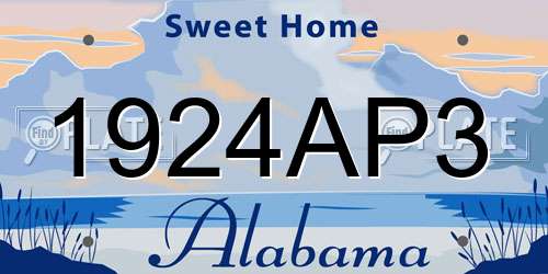 1924AP3 Alabama License Plate