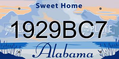 1929BC7 Alabama License Plate