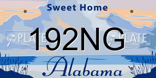 192NG Alabama License Plate