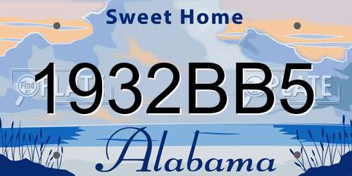 1932BB5 Alabama License Plate