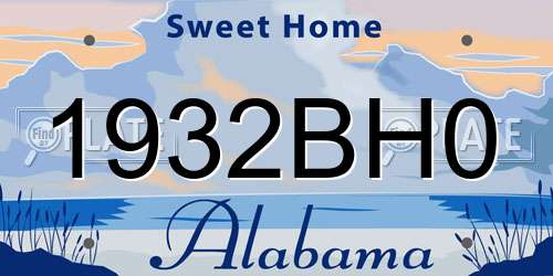 1932BH0 Alabama License Plate
