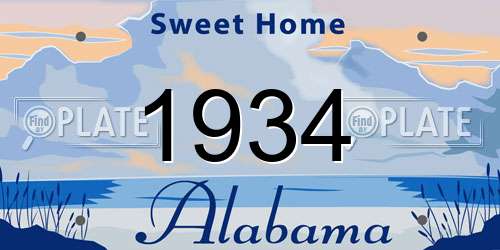 1934 Alabama License Plate