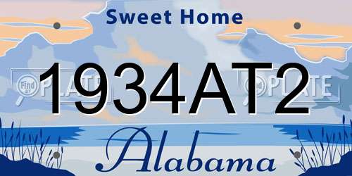1934AT2 Alabama License Plate