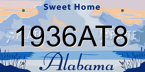 1936AT8 Alabama License Plate