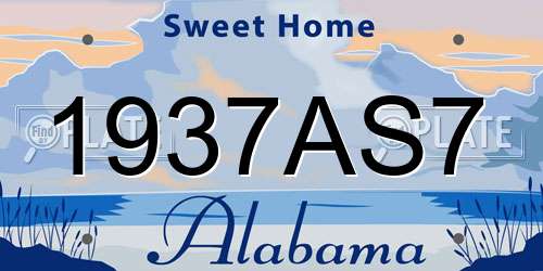 1937AS7 Alabama License Plate