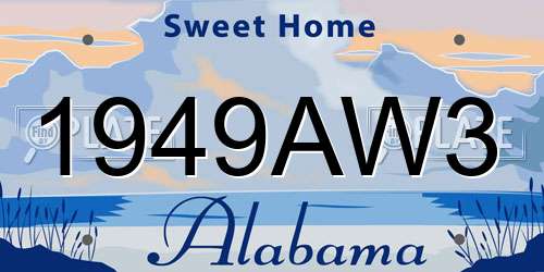 1949AW3 Alabama License Plate