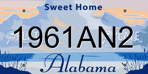 1961AN2 Alabama License Plate