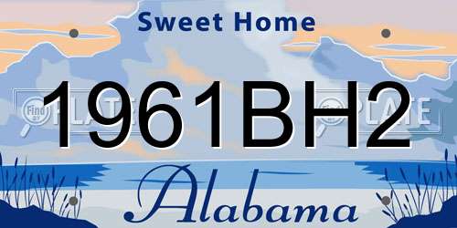 1961BH2 Alabama License Plate