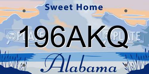 196AKQ Alabama License Plate
