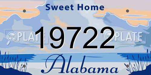 19722 Alabama License Plate