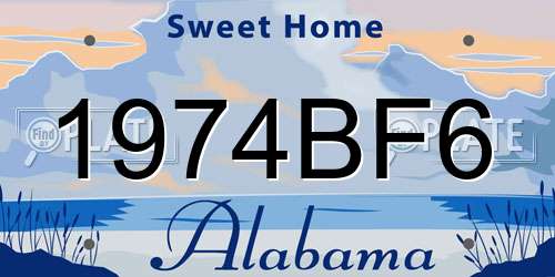 1974BF6 Alabama License Plate