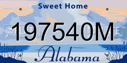 197540M Alabama License Plate