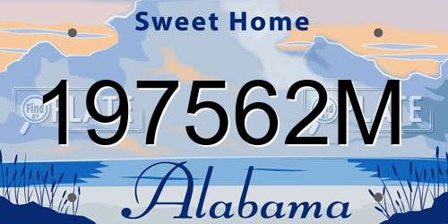 197562M Alabama License Plate