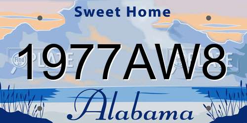 1977AW8 Alabama License Plate