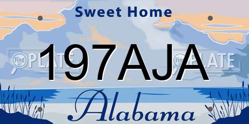 197AJA Alabama License Plate
