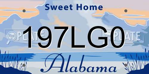 197LG0 Alabama License Plate