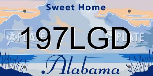 197LGD Alabama License Plate