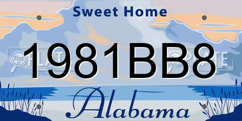1981BB8 Alabama License Plate