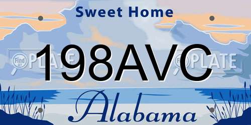 198AVC Alabama License Plate