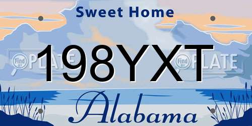 198YXT Alabama License Plate