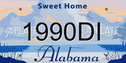 1990DI Alabama License Plate