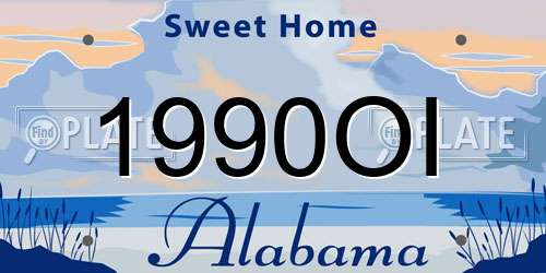 1990OI Alabama License Plate