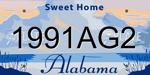 1991AG2 Alabama License Plate