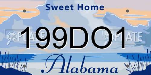 199DO1 Alabama License Plate