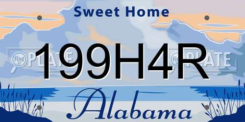 199H4R Alabama License Plate