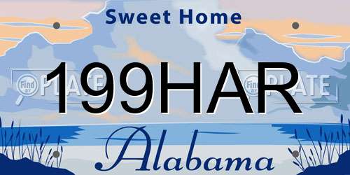 199HAR Alabama License Plate