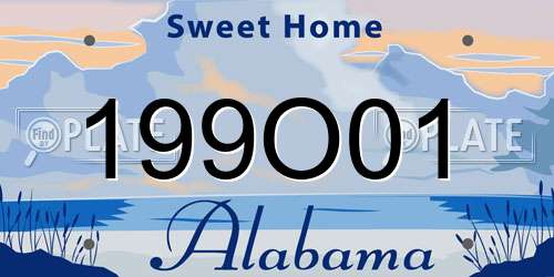 199O01 Alabama License Plate