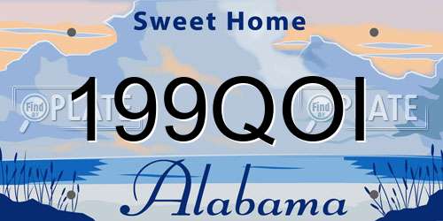 199QOI Alabama License Plate