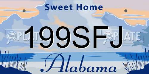 199SFJ Alabama License Plate