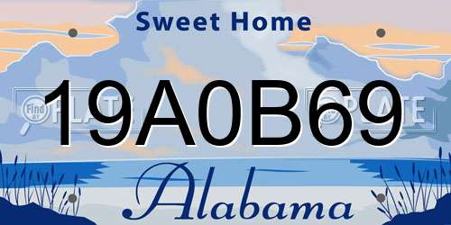 19A0B69 Alabama License Plate