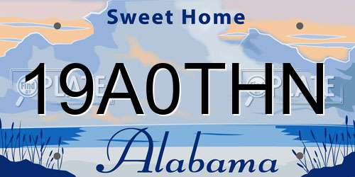19A0THN Alabama License Plate