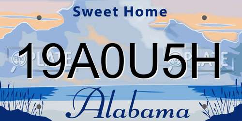 19A0U5H Alabama License Plate