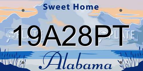 19A28PT Alabama License Plate