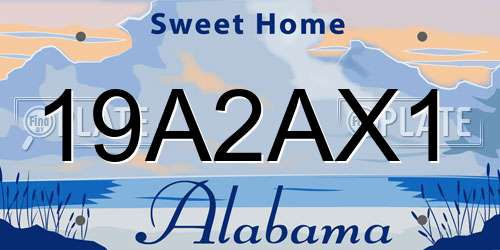 19A2AX1 Alabama License Plate