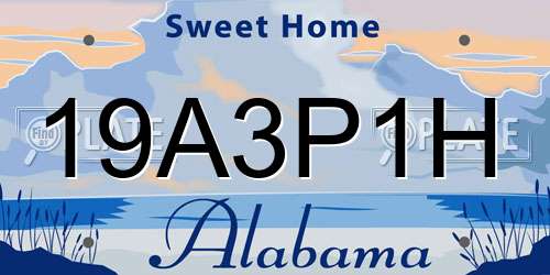 19A3P1H Alabama License Plate