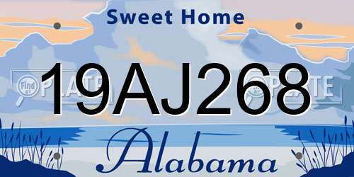19AJ268 Alabama License Plate