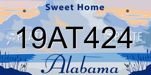 19AT424 Alabama License Plate