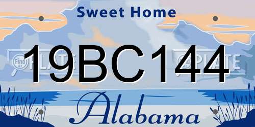 19BC144 Alabama License Plate