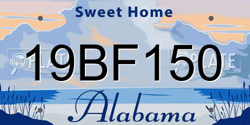 19BF150 Alabama License Plate