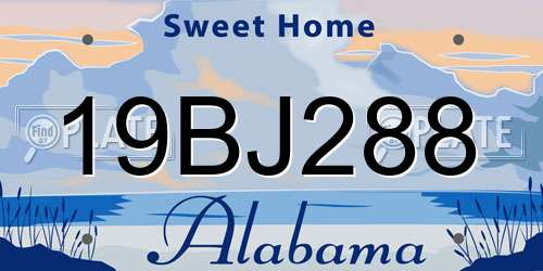 19BJ288 Alabama License Plate